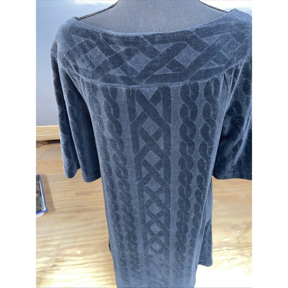 Vintage Y2K  Juicy Couture Black Velour Dress  USA L Goth - Picture 5 of 9